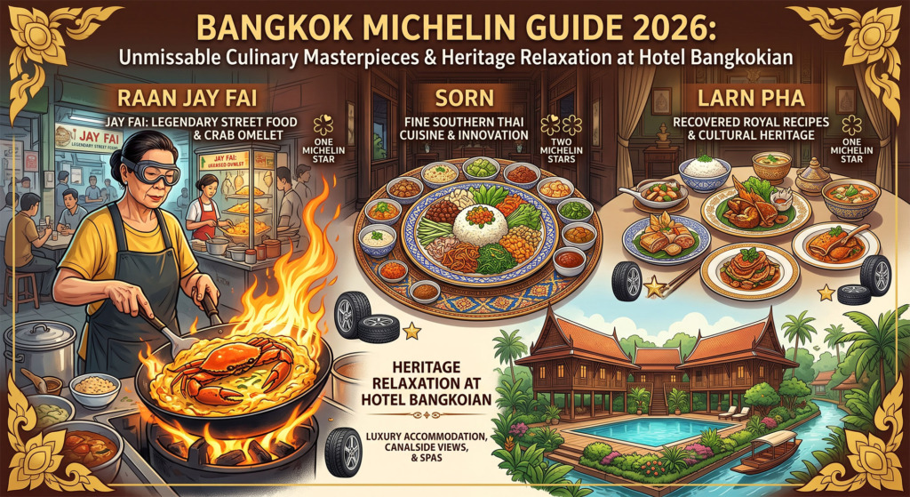 อัปเดต 2026! ปักหมุดร้านมิชลินตัวท็อปในกรุงเทพฯ ที่ต้องไปทานให้ได้ แล้วย้อนเวลาพักผ่อนอย่างประณีตที่ โฮเทล แบงค็อกเกียน อัปเดต 2026! ปักหมุดร้านมิชลินตัวท็อปในกรุงเทพฯ ที่ต้องไปทานให้ได้ แล้วย้อนเวลาพักผ่อนอย่างประณีตที่ โฮเทล แบงค็อกเกียน
